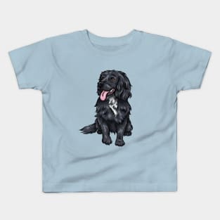 Cute Black Cocker Spaniel Dog Kids T-Shirt